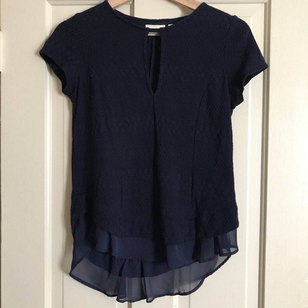 Anthropologie - Textured Keyhole Blouse