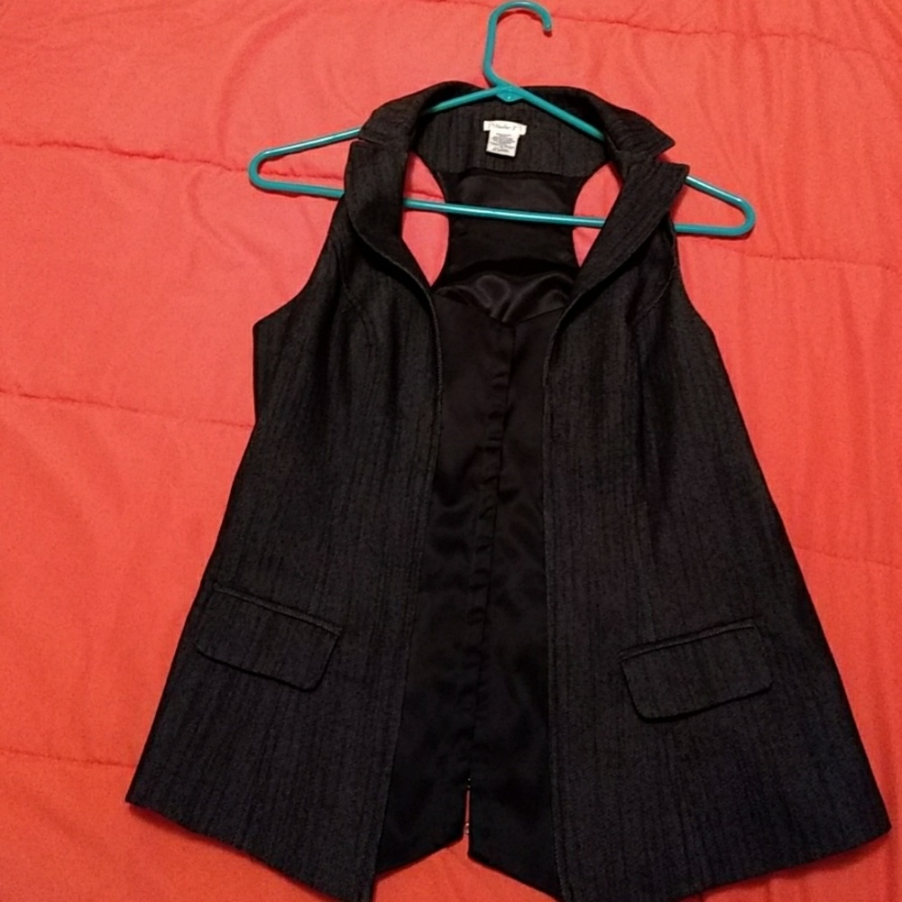 Gray button vest