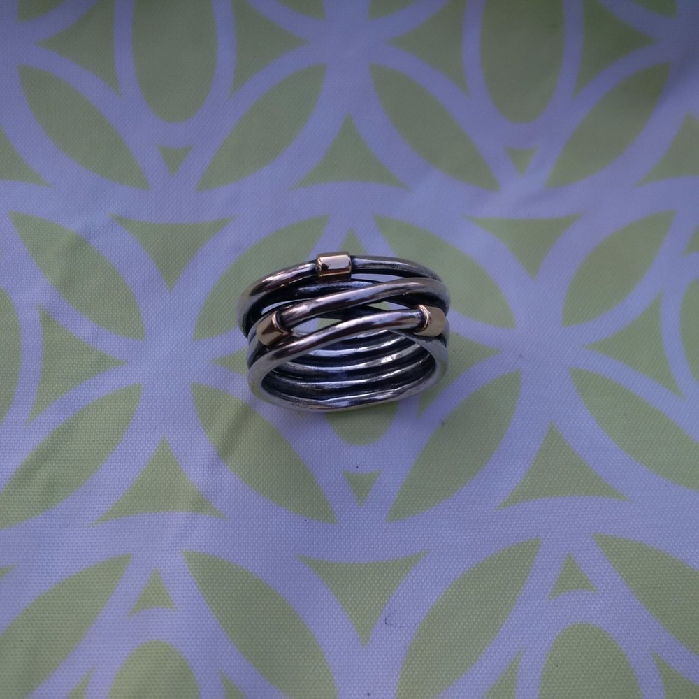 Pandora Silver Rope Bands Ring Sz 54 (7)