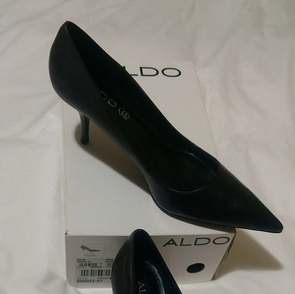 Classic Black Leather Heels