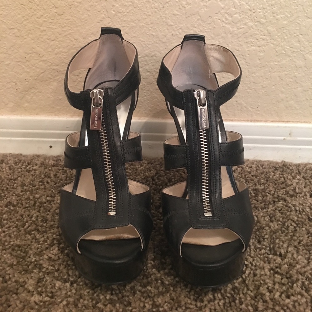 Michael Kors black platform heels