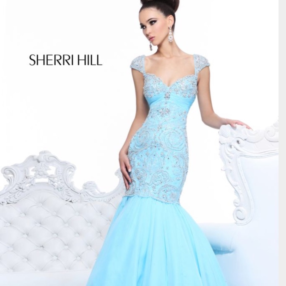 Sherri Hill light blue 21036 prom pageant dress