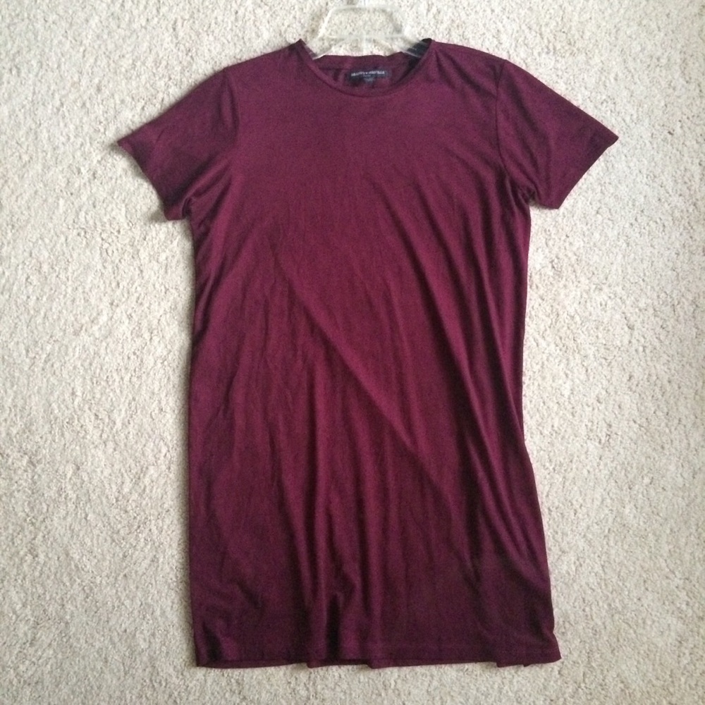 Brandy Melville Burgundy Suede Shirt Dress