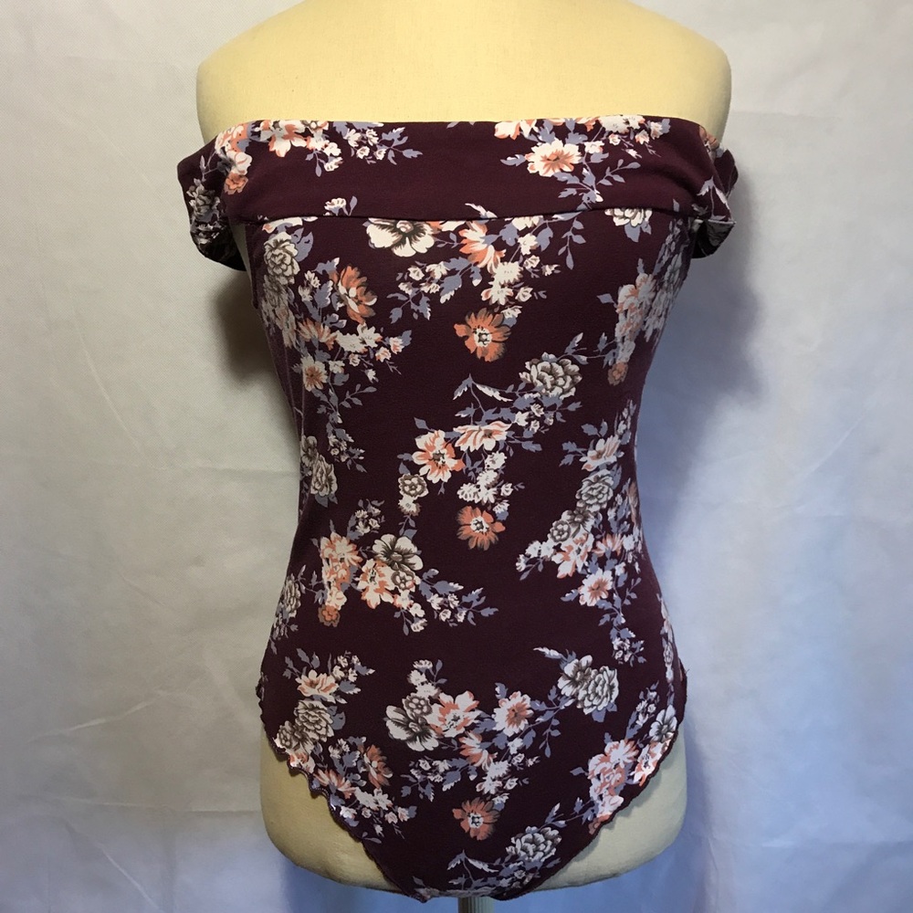Free People off the shoulder floral bodysuit