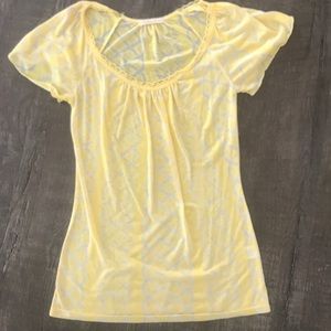 Yellow flutter sleeve top Yellow flutter sleeve top