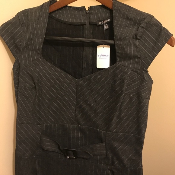 Grey and white pinstripe dress - Picture 2 of 3