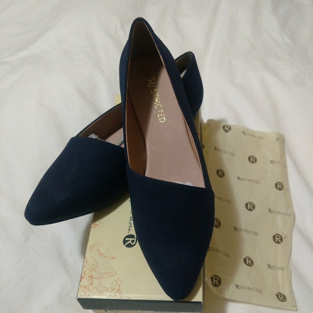 Blue Fabric Flats