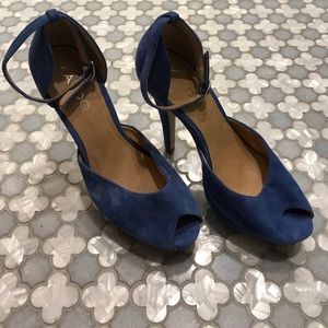 Aldo Blue Suede Peep Toes size 38 (8)