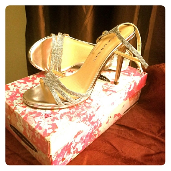 Silver Dress Sandals - Picture 1 of 2