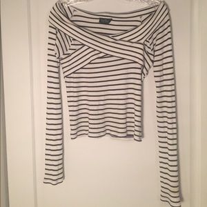 Top shop striped off the shoulder shirt