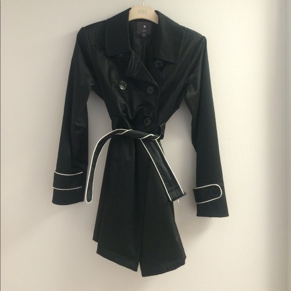 Black Satin Trench Coat