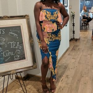 Asymmetrical ruffled dress