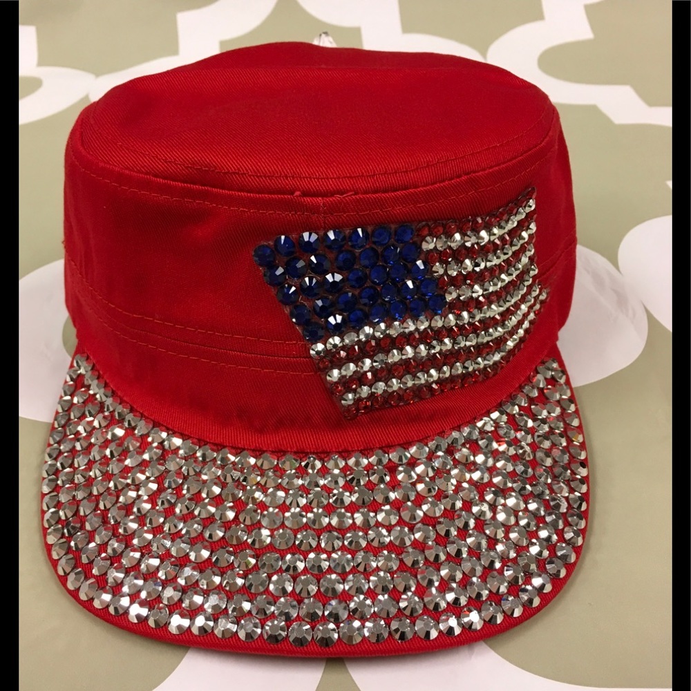 USA Flag Bling Cadet Hat