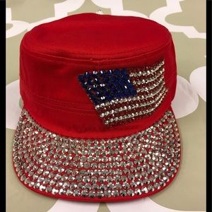 USA Flag Bling Cadet Hat USA Flag Bling Cadet Hat