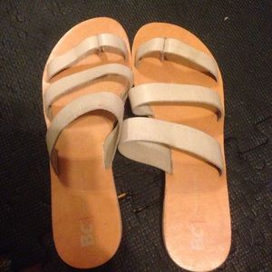 BC LEATHER SLIDES genuine leather. Never worn