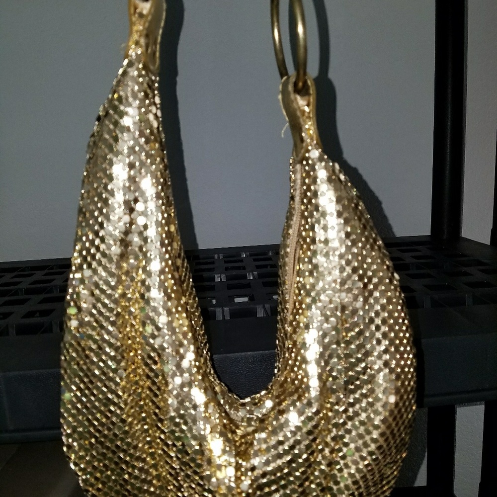 Gorgeous sequin gold hobo style bag