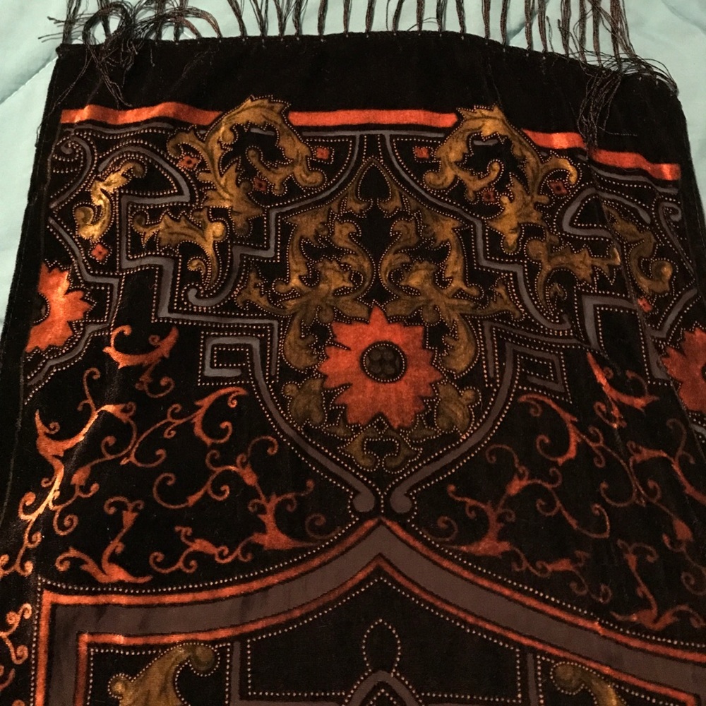 Velvet scarf in fall colors