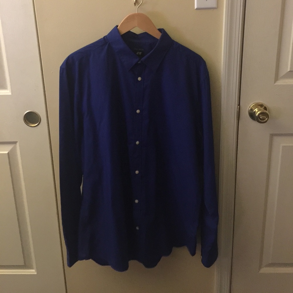 Cobalt blue Long-sleeve dress shirt