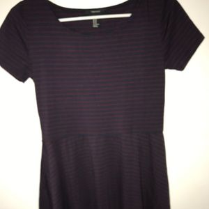 A blue and red striped skater dress A blue and red striped skater dress