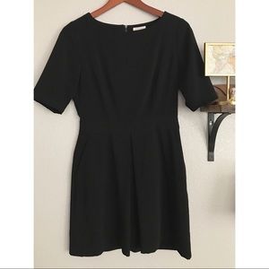 Black Zip Up Minidress with 3/4 Length Sleeve Black Zip Up Minidress with 3/4 Length Sleeve