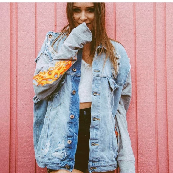 LF Jackets & Blazers - LF flame denim jackets