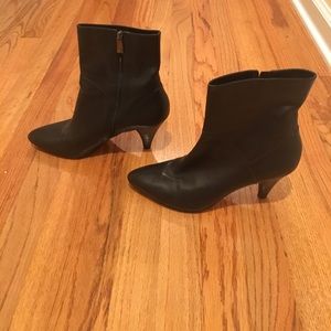 Via Spiga black leather booties
