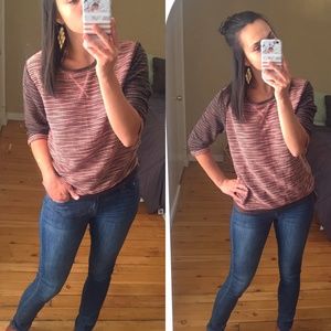 H&M Pink & Black 3/4 Length Sleeve Sweater H&M Pink & Black 3/4 Length Sleeve Sweater