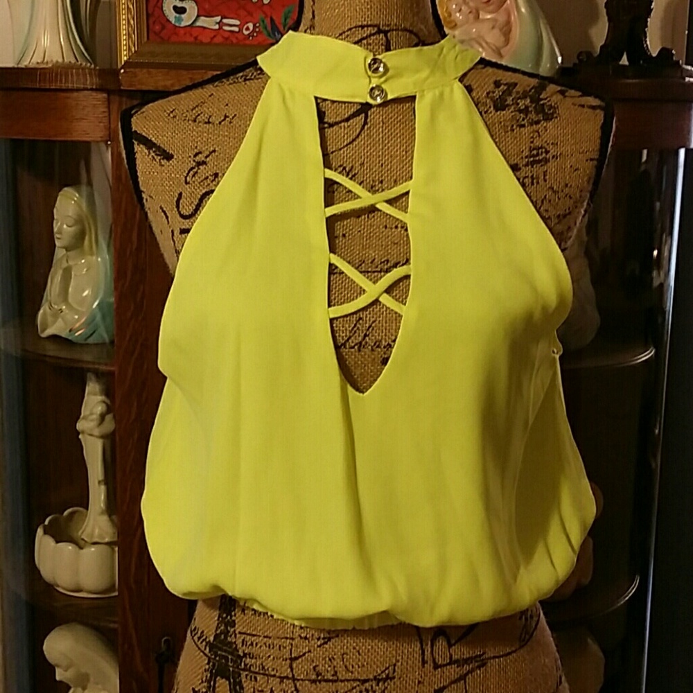 GIFTED GIFTED GIFTED Neon Yellow Crop Top M