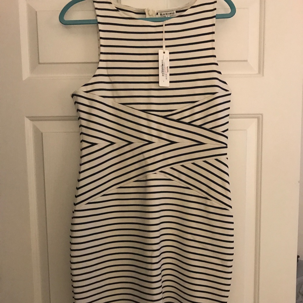 Navy and white dress