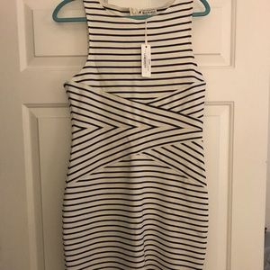 Navy and white dress