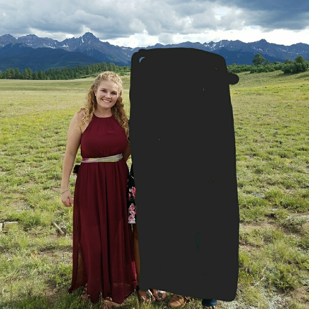 Wine colored maxi dress,great for fall events