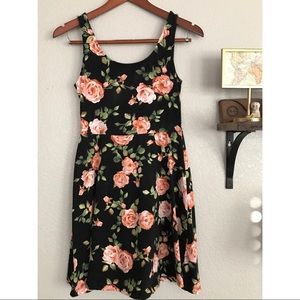 Black and pink floral skater dress Black and pink floral skater dress