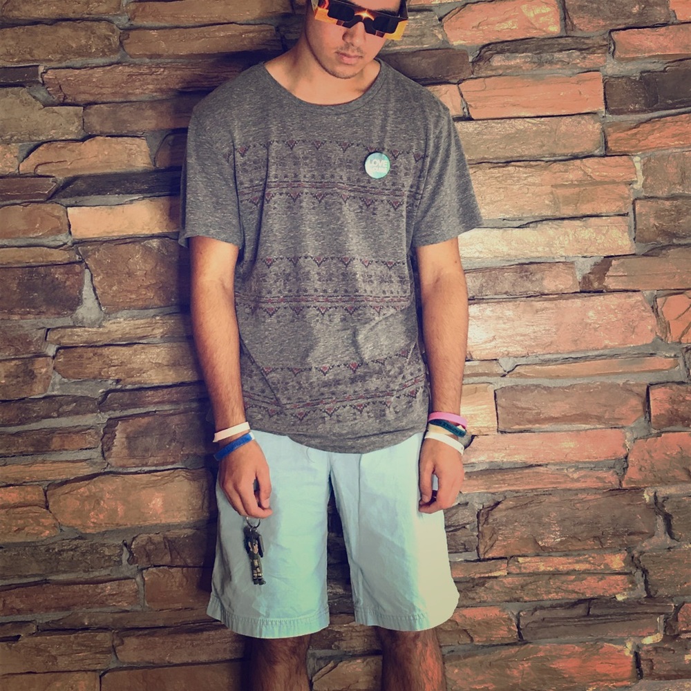 Izod Saltwater Sky Blue Canvas Shorts