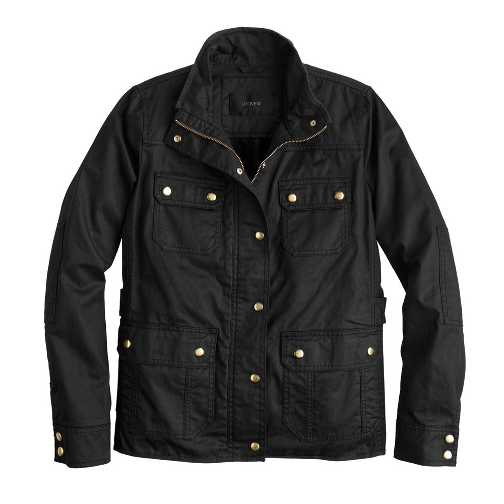 like new j. crew downtown field jacket in black