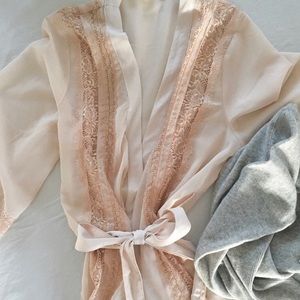 Anthropologie - Blush Lace Robe
