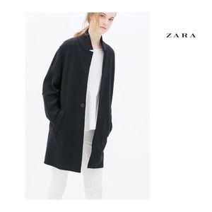 Zara Long Navy Sweater Coat Sz XS Zara Long Navy Sweater Coat Sz XS