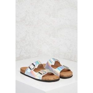 Holographic Slip On Sandals Holographic Slip On Sandals