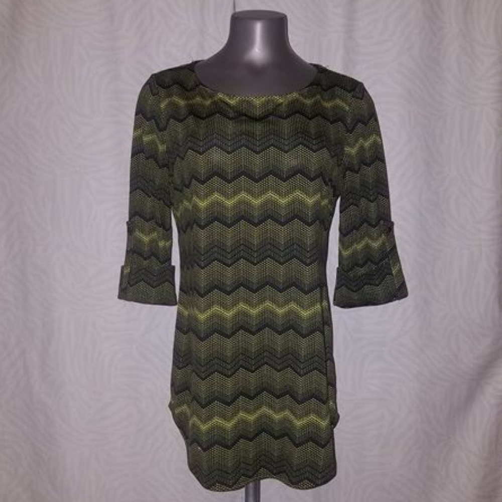 Green and Navy Womens Blouse New Direction - NWOT