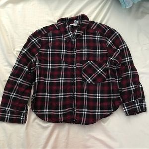 Forever 21 Crop Top Plaid Shirt