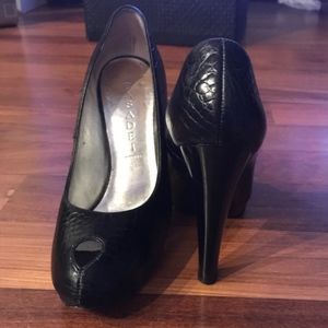 Casadei Retro Cool Platform Pumps w/ Peep Toe 6.5