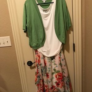 Avenue hanky hem dress and matching cardigan