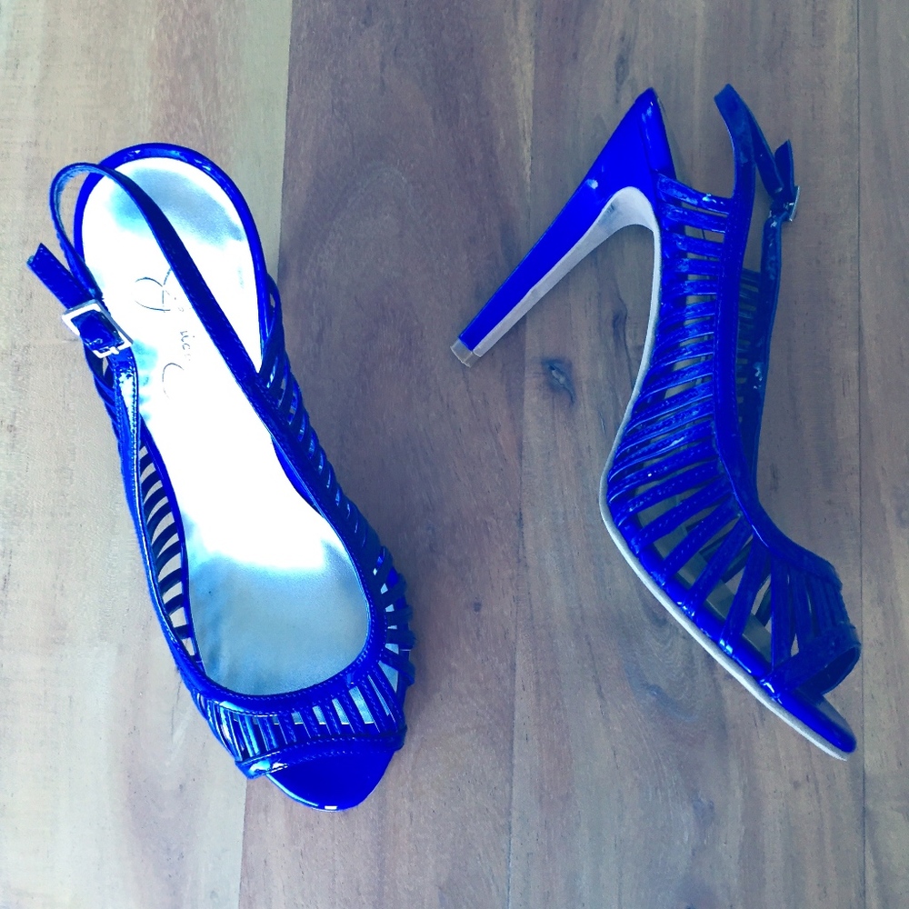 Jessica Simpson blue strappy sandal heels