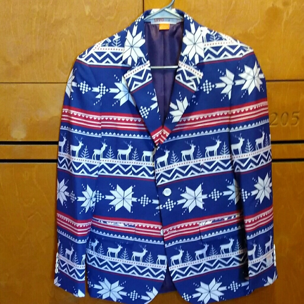 Opposuits raindeer ugly fun Christmas jacket