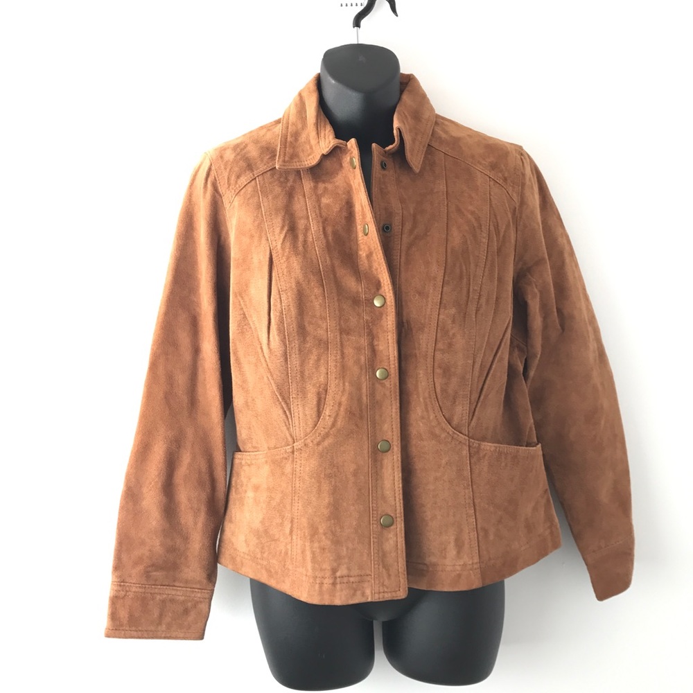 Coldwater Creek Women's Suede Leather Jacket Rust