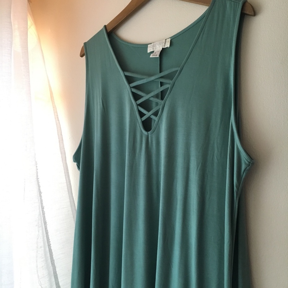 Plus Size Green Strappy Dress