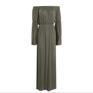 Wide sleeve off shoulder maxi dress