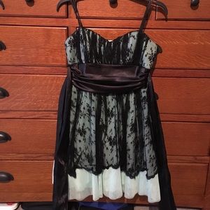 Short Mint Green and Black B. Darlin Formal Dress