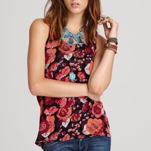 Free People Twist Back Floral Tank Top