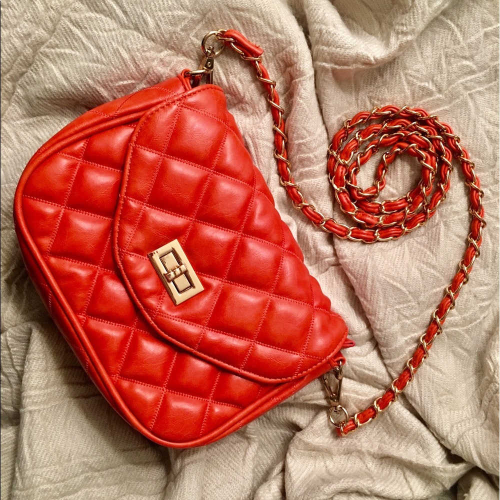 Urban Expressions Orange Coral Crossbody Bag