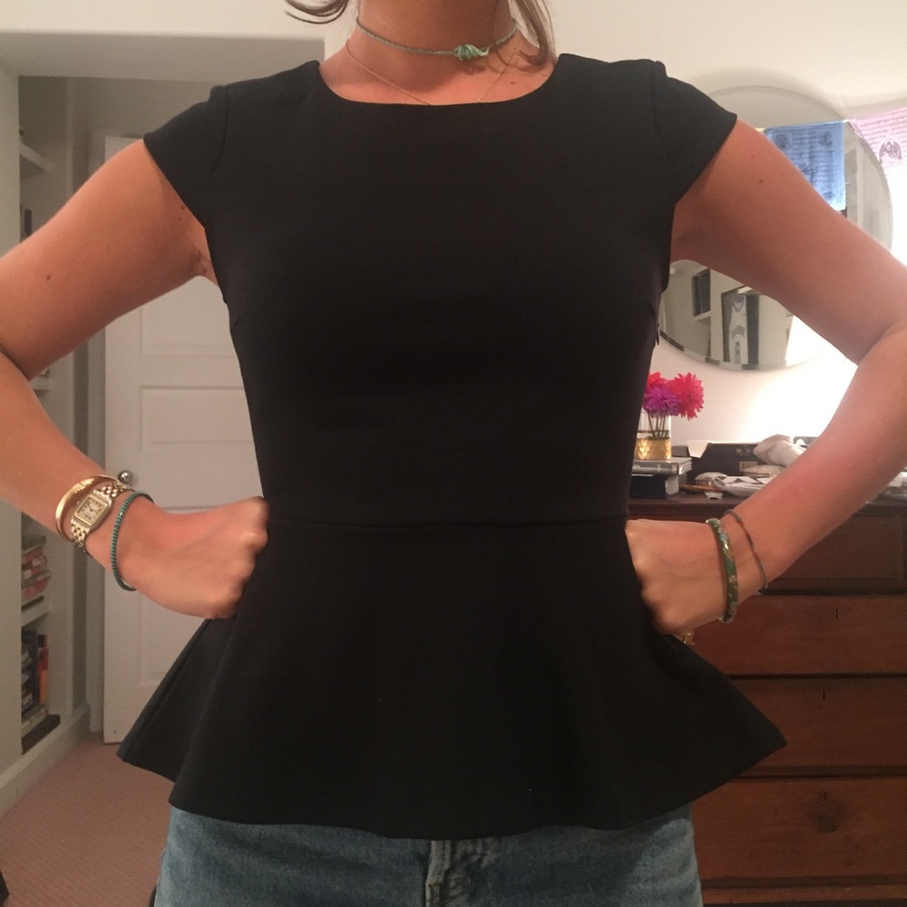 Black peplum top